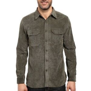 Royal Robbins NWOT Men's Gray Super Soft Grid Cord LS Button Up Shirt Size L